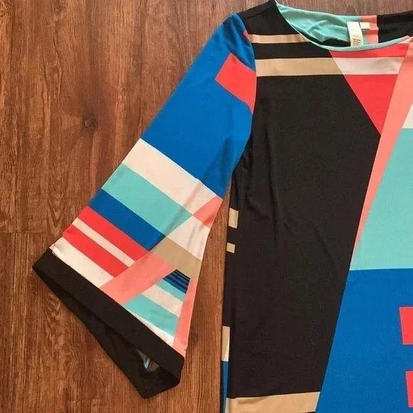 Emma & Michelle ColorBlock Dress Sheath Medium Y2k - Picture 3 of 7